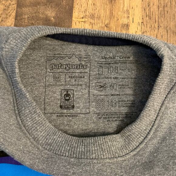 Patagonia Fitz Roy Horizons Uprisal Crew Sweatshirt Gray Logo Hike Unisex Medium - Picture 6 of 11